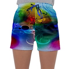 Abstract Color Plants Sleepwear Shorts