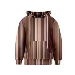 Brown Vertical Stripes Kids  Pullover Hoodie