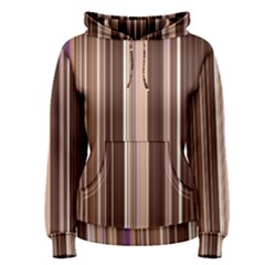 Brown Vertical Stripes Women s Pullover Hoodie by BangZart