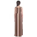 Brown Vertical Stripes Empire Waist Maxi Dress View2