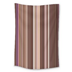 Brown Vertical Stripes Large Tapestry