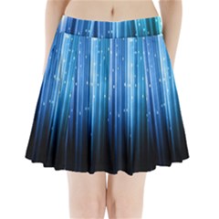 Blue Abstract Vectical Lines Pleated Mini Skirt