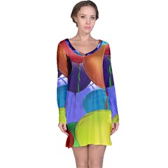 Colorful Balloons Render Long Sleeve Nightdress