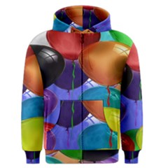 Colorful Balloons Render Men s Zipper Hoodie by BangZart