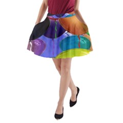 Colorful Balloons Render A-line Pocket Skirt by BangZart