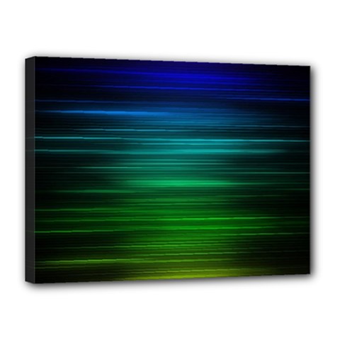 Blue And Green Lines Canvas 16  X 12 