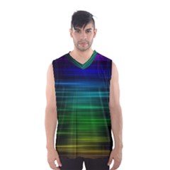 Blue And Green Lines Men s Basketball Tank Top