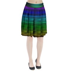 Blue And Green Lines Pleated Skirt