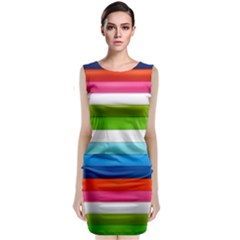 Colorful Plasticine Sleeveless Velvet Midi Dress