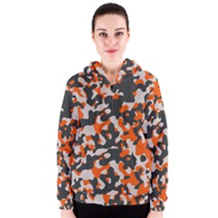 Camouflage Texture Patterns Women s Zipper Hoodie