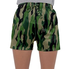 Green Military Vector Pattern Texture Sleepwear Shorts