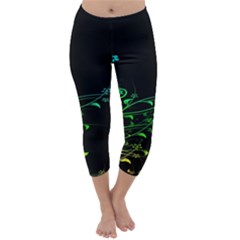 Abstract Colorful Plants Capri Winter Leggings 