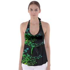 Abstract Colorful Plants Babydoll Tankini Top