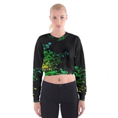 Abstract Colorful Plants Cropped Sweatshirt by BangZart