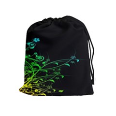 Abstract Colorful Plants Drawstring Pouches (extra Large)