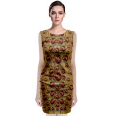 Angels In Gold And Flowers Of Paradise Rocks Classic Sleeveless Midi Dress by pepitasart