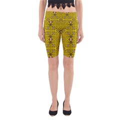 Stars And Flowers In The Forest Of Paradise Love Popart Yoga Cropped Leggings