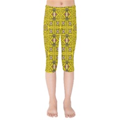 Stars And Flowers In The Forest Of Paradise Love Popart Kids  Capri Leggings  by pepitasart