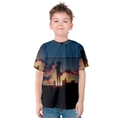 Art Sunset Anime Afternoon Kids  Cotton Tee