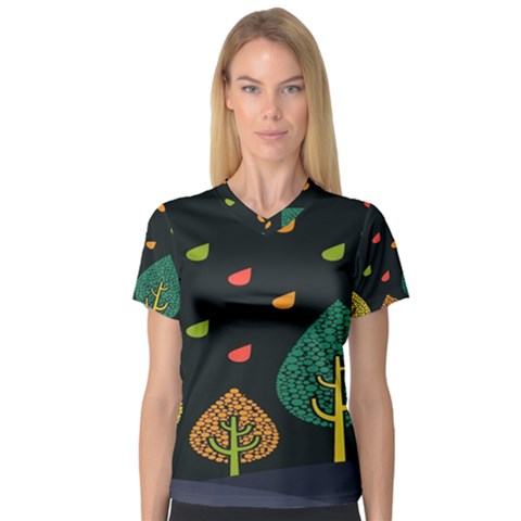 Vector Color Tree Women s V-neck Sport Mesh Tee by BangZart