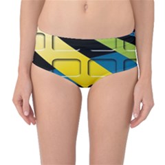 Colorful Docking Frame Mid-waist Bikini Bottoms