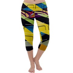 Colorful Docking Frame Capri Yoga Leggings