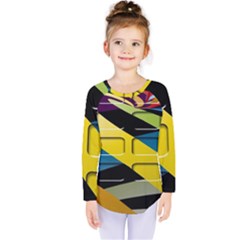 Colorful Docking Frame Kids  Long Sleeve Tee