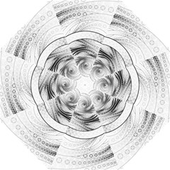 Enso, A Perfect Black And White Zen Fractal Circle Straight Umbrellas by jayaprime
