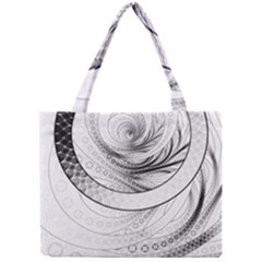 Enso, A Perfect Black And White Zen Fractal Circle Mini Tote Bag by jayaprime