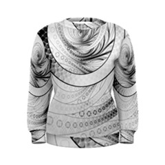 Enso, A Perfect Black And White Zen Fractal Circle Women s Sweatshirt by jayaprime