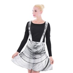 Enso, A Perfect Black And White Zen Fractal Circle Suspender Skater Skirt by jayaprime