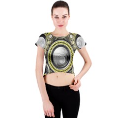 A Cautionary Fractal Cake Baked For Glados Herself Crew Neck Crop Top by jayaprime