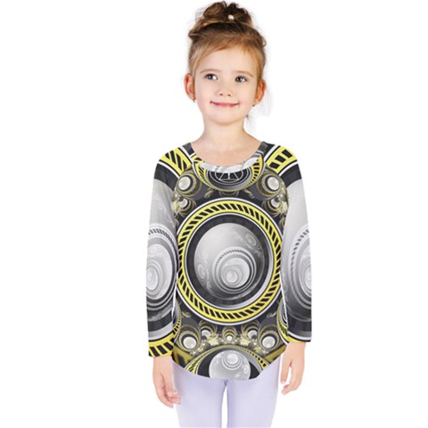 A Cautionary Fractal Cake Baked For Glados Herself Kids  Long Sleeve Tee by jayaprime