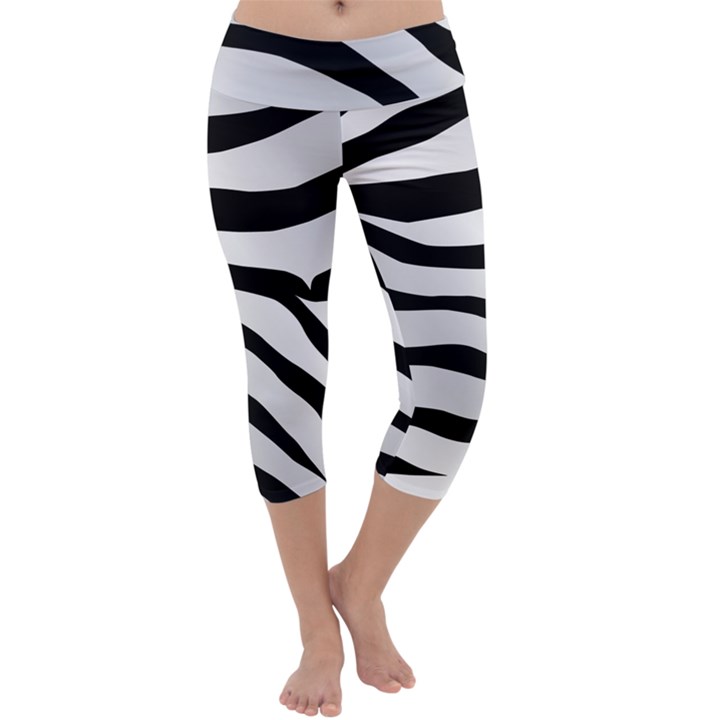White Tiger Skin Capri Yoga Leggings