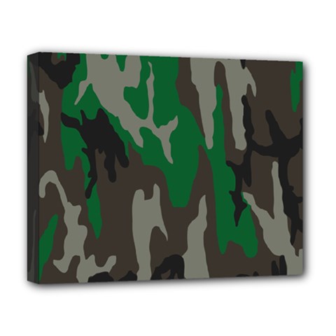 Army Green Camouflage Deluxe Canvas 20  X 16  