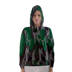 Army Green Camouflage Hooded Wind Breaker (women)