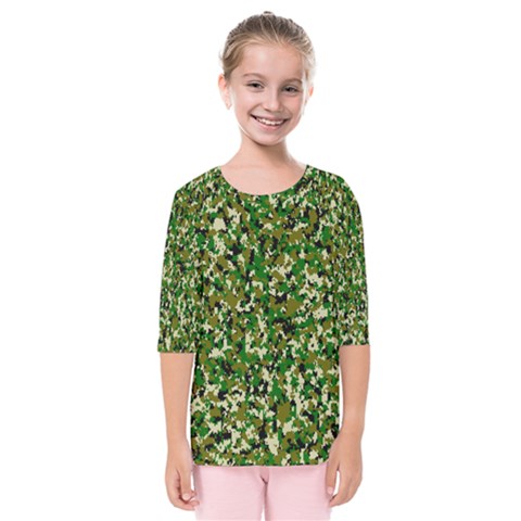 Camo Pattern Kids  Quarter Sleeve Raglan Tee by BangZart