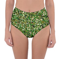 Camo Pattern Reversible High-waist Bikini Bottoms