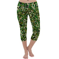 Camo Pattern Capri Yoga Leggings by BangZart