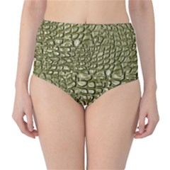 Aligator Skin High-waist Bikini Bottoms by BangZart