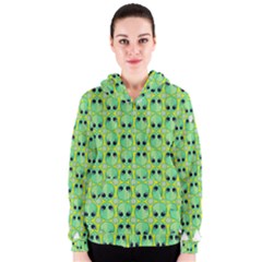 Alien Pattern Women s Zipper Hoodie