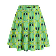 Alien Pattern High Waist Skirt