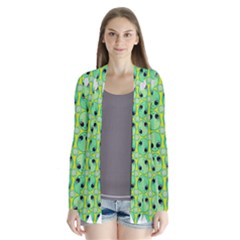 Alien Pattern Drape Collar Cardigan