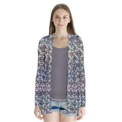 Peace Pattern Drape Collar Cardigan