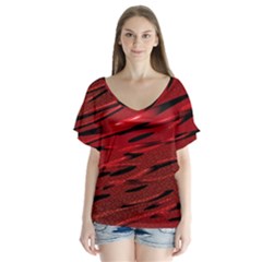 Alien Sine Pattern Flutter Sleeve Top