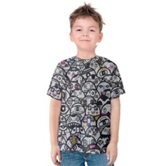 Alien Crowd Pattern Kids  Cotton Tee