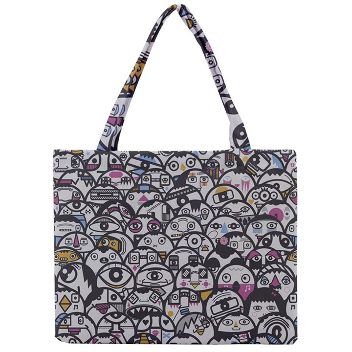 Alien Crowd Pattern Mini Tote Bag