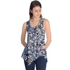 Alien Crowd Pattern Sleeveless Tunic by BangZart