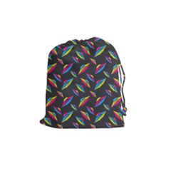 Alien Patterns Vector Graphic Drawstring Pouches (medium)  by BangZart