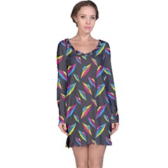 Alien Patterns Vector Graphic Long Sleeve Nightdress